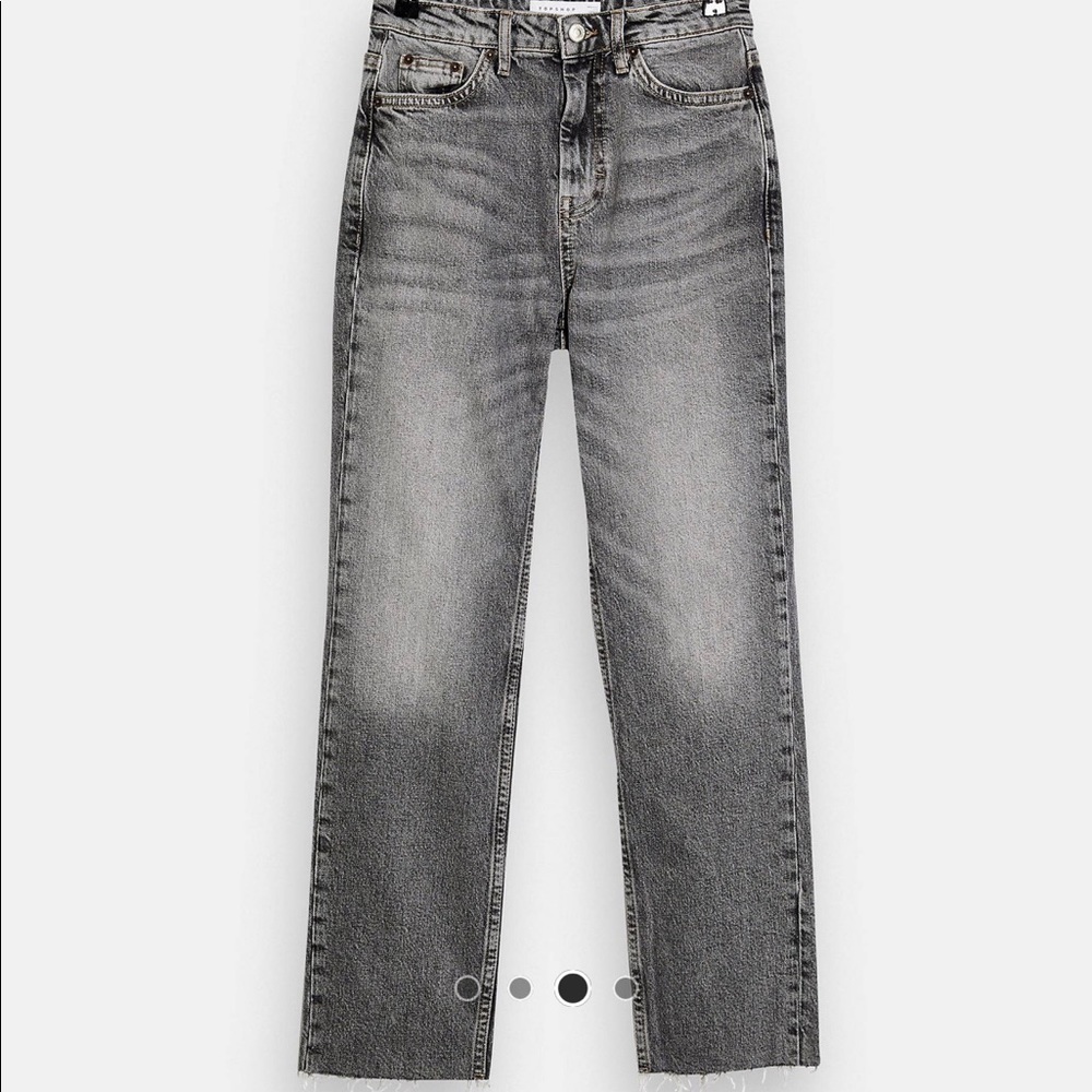 TOPSHOP Straight Leg Jeans in Gray